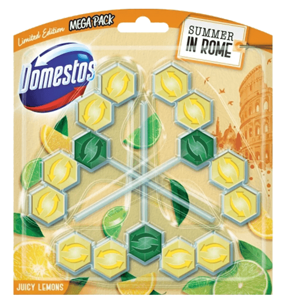 Domestos Power 5 Summer in Rome Juicy Lemons 3×55g – WC блок, лимитирана серия