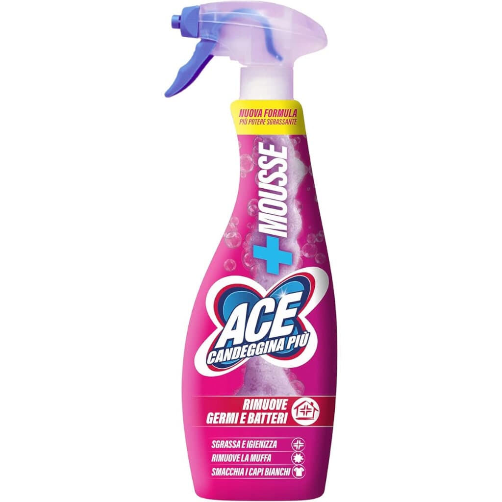 Опаковка на ACE Candeggina Più Mousse Spray (Red Spray).