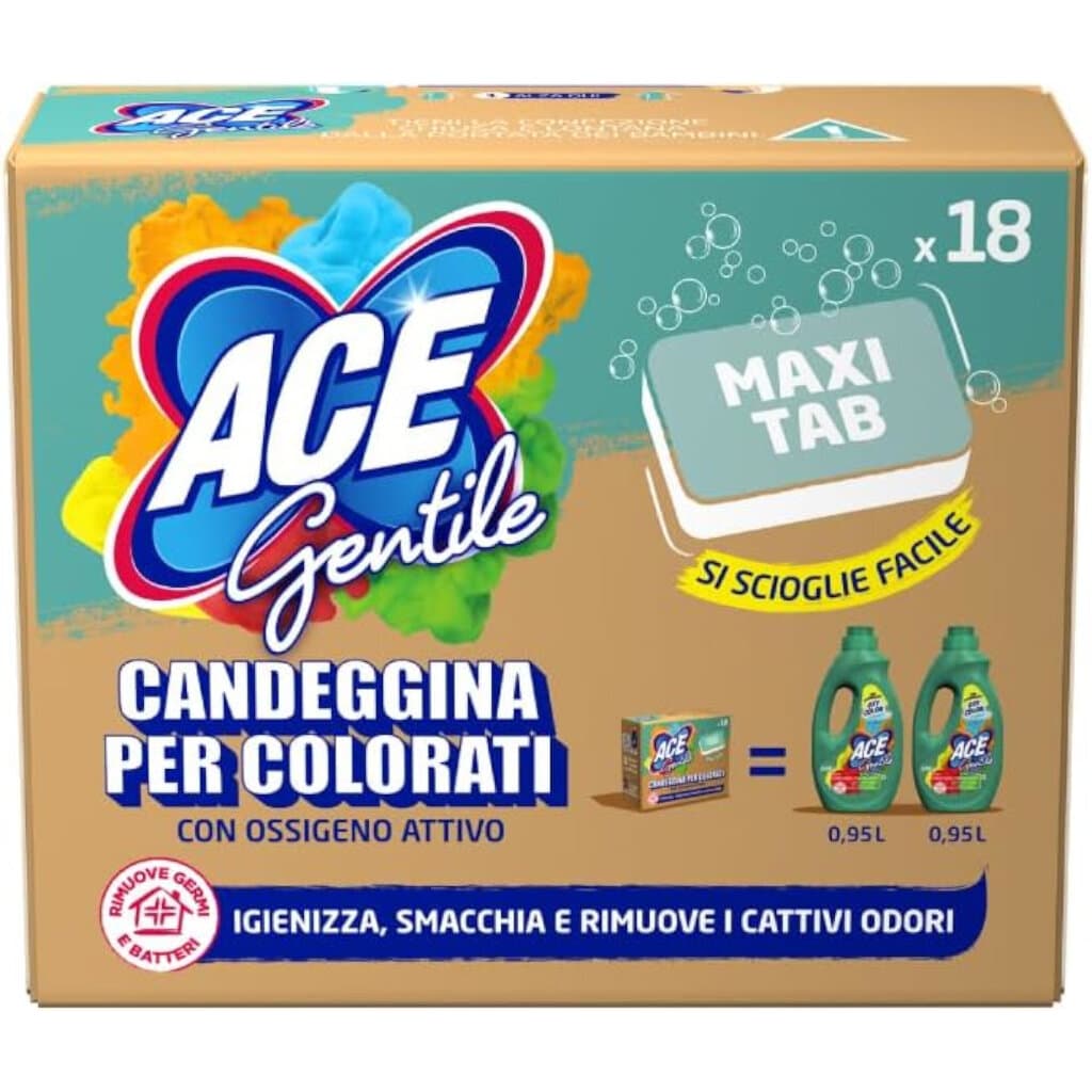 ACE Gentile Таблетки с Деликатна Белина за Цветни Дрехи - лесна употреба