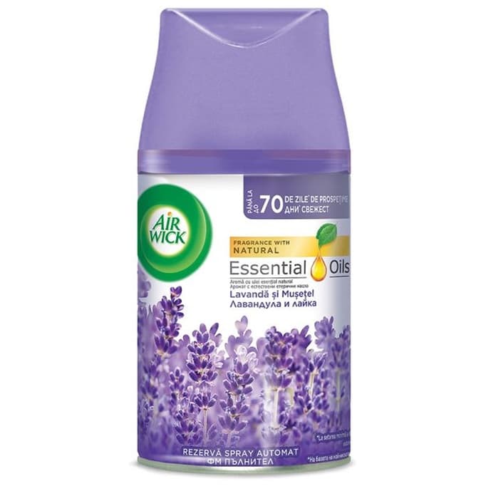 Air Wick Essential Oils Лавандула и лайка резервен пълнител за автоматичен ароматизатор 250 мл