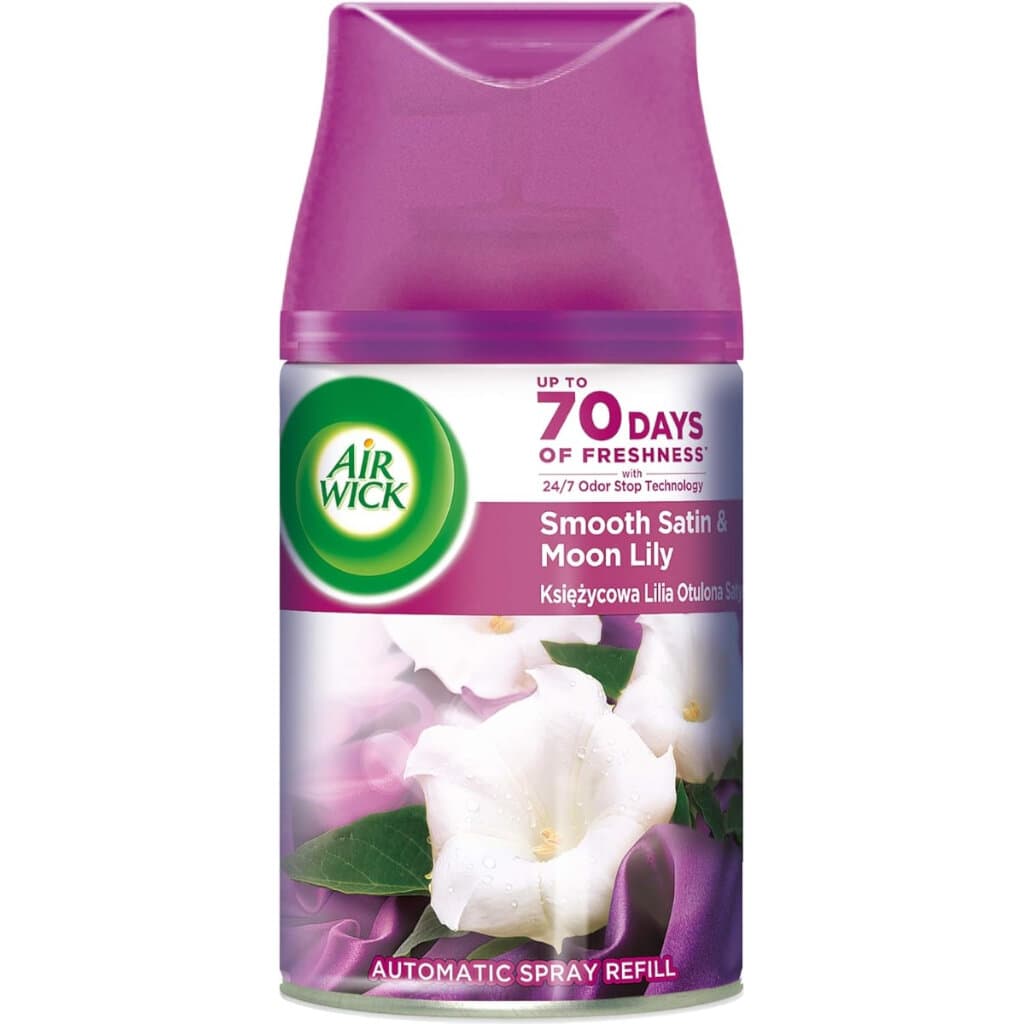 Air Wick Freshmatic пълнител Smooth Satin & Moon Lily 250 ml – преден изглед