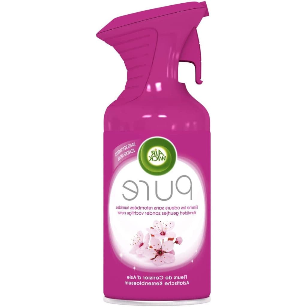 "Air Wick Pure Spray – Fiori di Ciliegio: Предна страна на опаковката, показваща продукта с интензивен аромат от цъфнала череша."