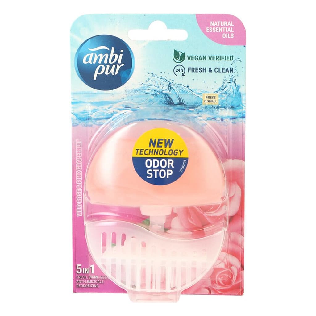 Ambi Pur Fresh & Clean Wild Rose & Pink Grapefruit 5 в 1 WC кошничка 55 мл