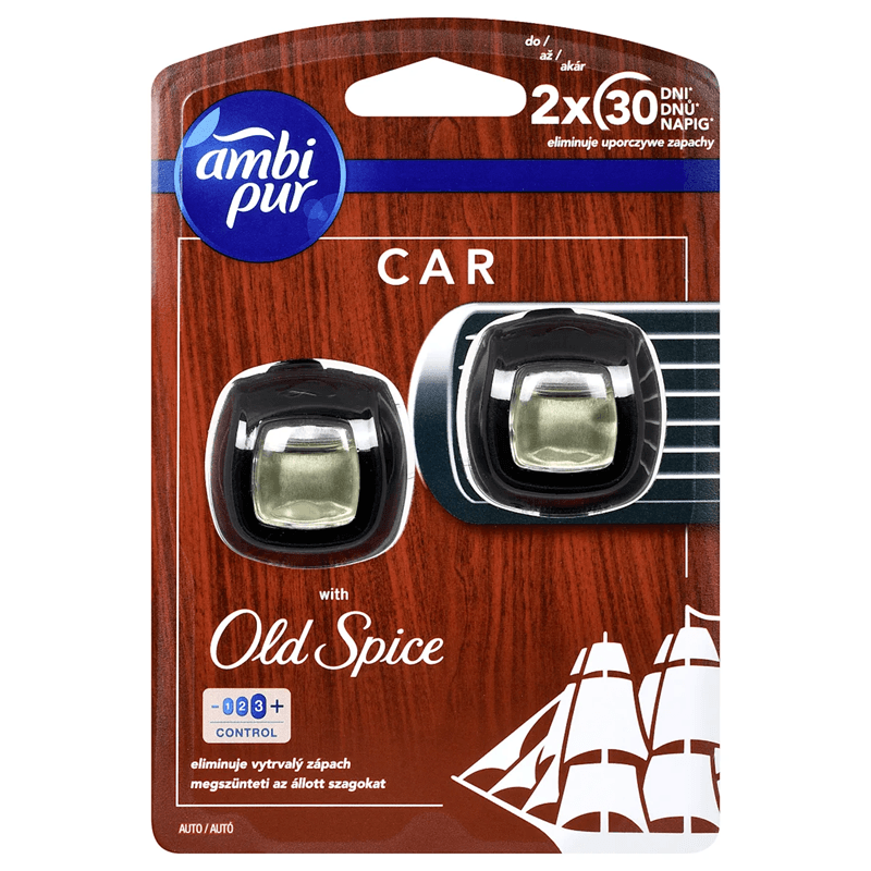 Ambi Pur Car with Old Spice – блистер с 2 щипки, 2×2 мл