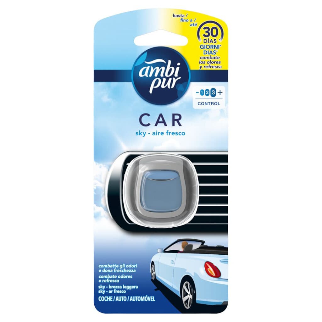 Ambi Pur Profumatore per Auto Sky Brezza Leggera – Ароматизатор за автомобил – Предна част на продукта.