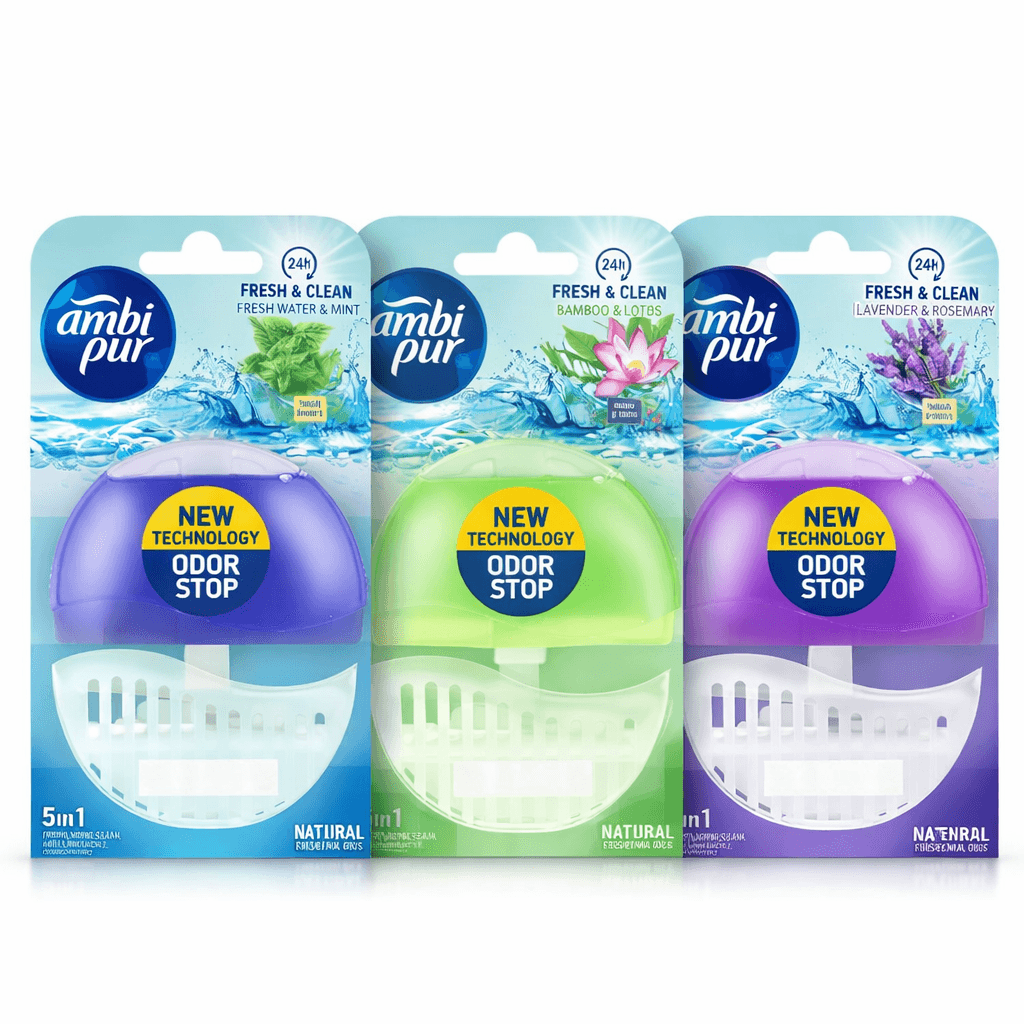 Ambi Pur WC Fresh & Clean 5в1 Natural Fragrances – избор от аромати за тоалетен ароматизатор и хигиенизант