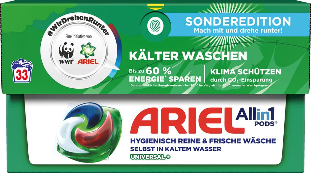Ariel All-in-1 Pods Universal+ Sonderedition – Опаковка 33 капсули