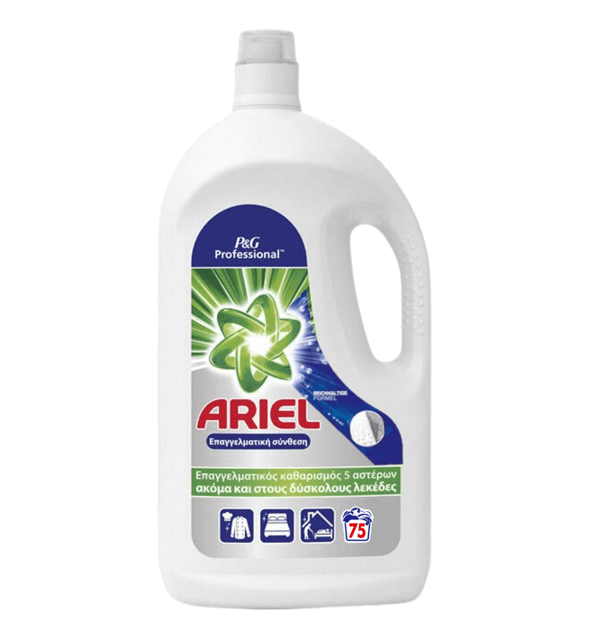 Ariel Professional Regular – предна страна на бутилката, 3.75 л за 75 пранета