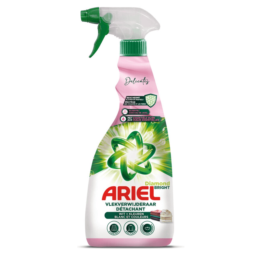 Ariel Vlekkenverwijderaar Delicate & Wool Spray – Приложение върху деликатни тъкани