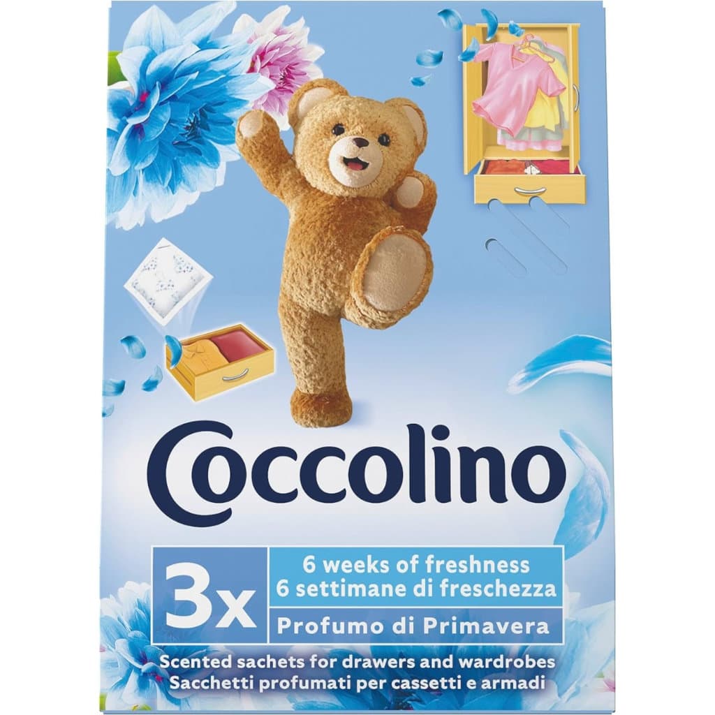 Опаковка на Coccolino Primavera 3 сашета за гардероб