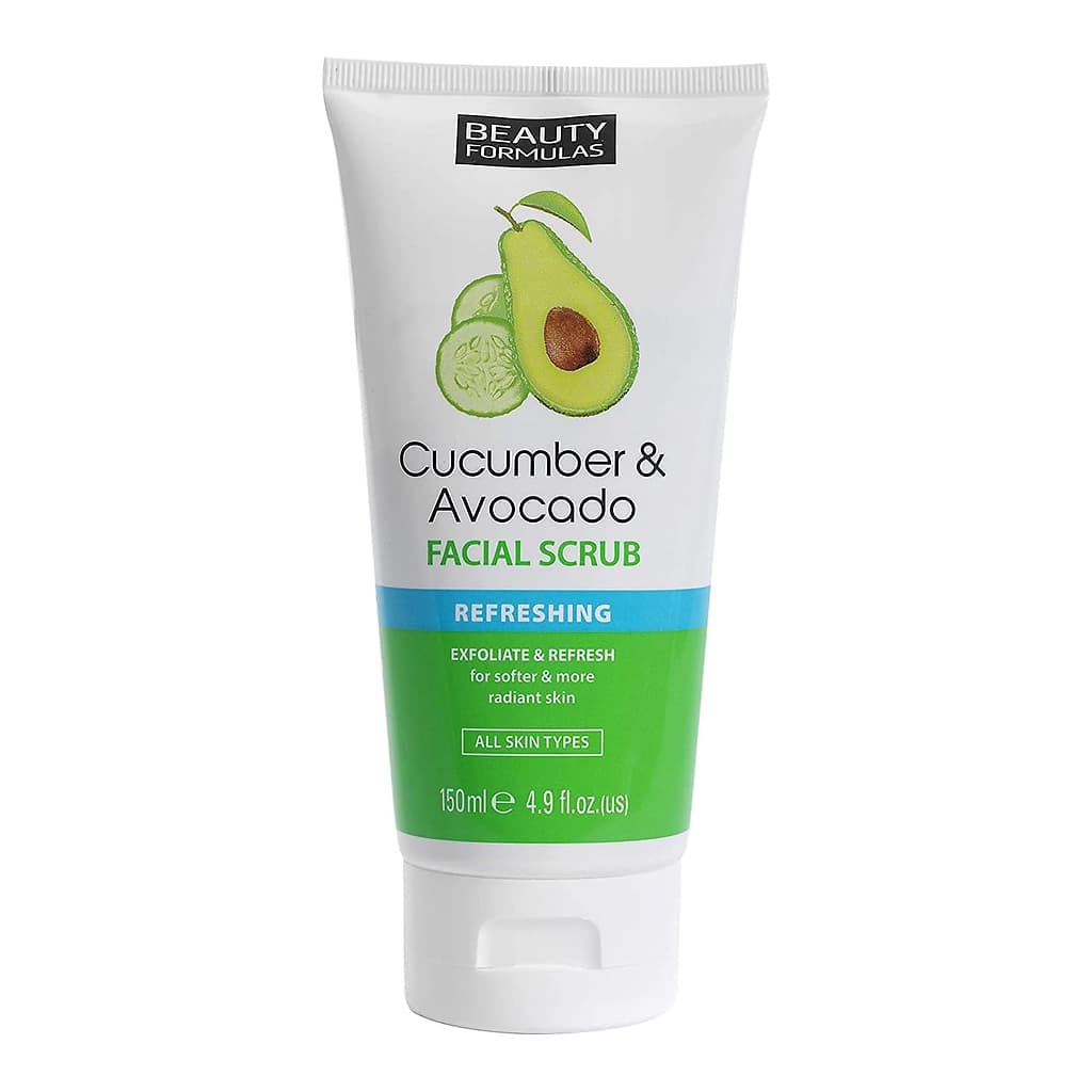 Beauty Formulas Cucumber & Avocado Facial Scrub освежаващ скраб за лице 150 мл