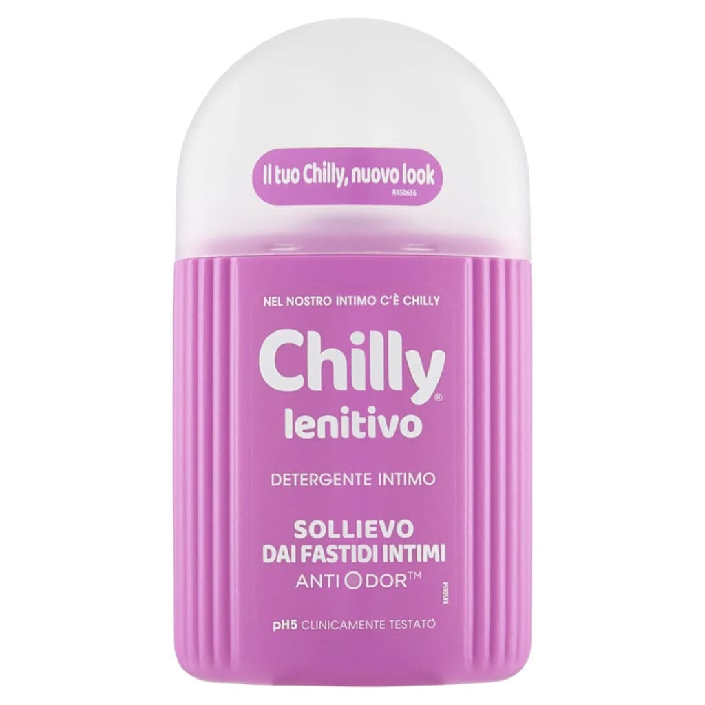 "Chilly Lenitivo Интимен измиващ гел – бутилка 200 мл, предна страна"