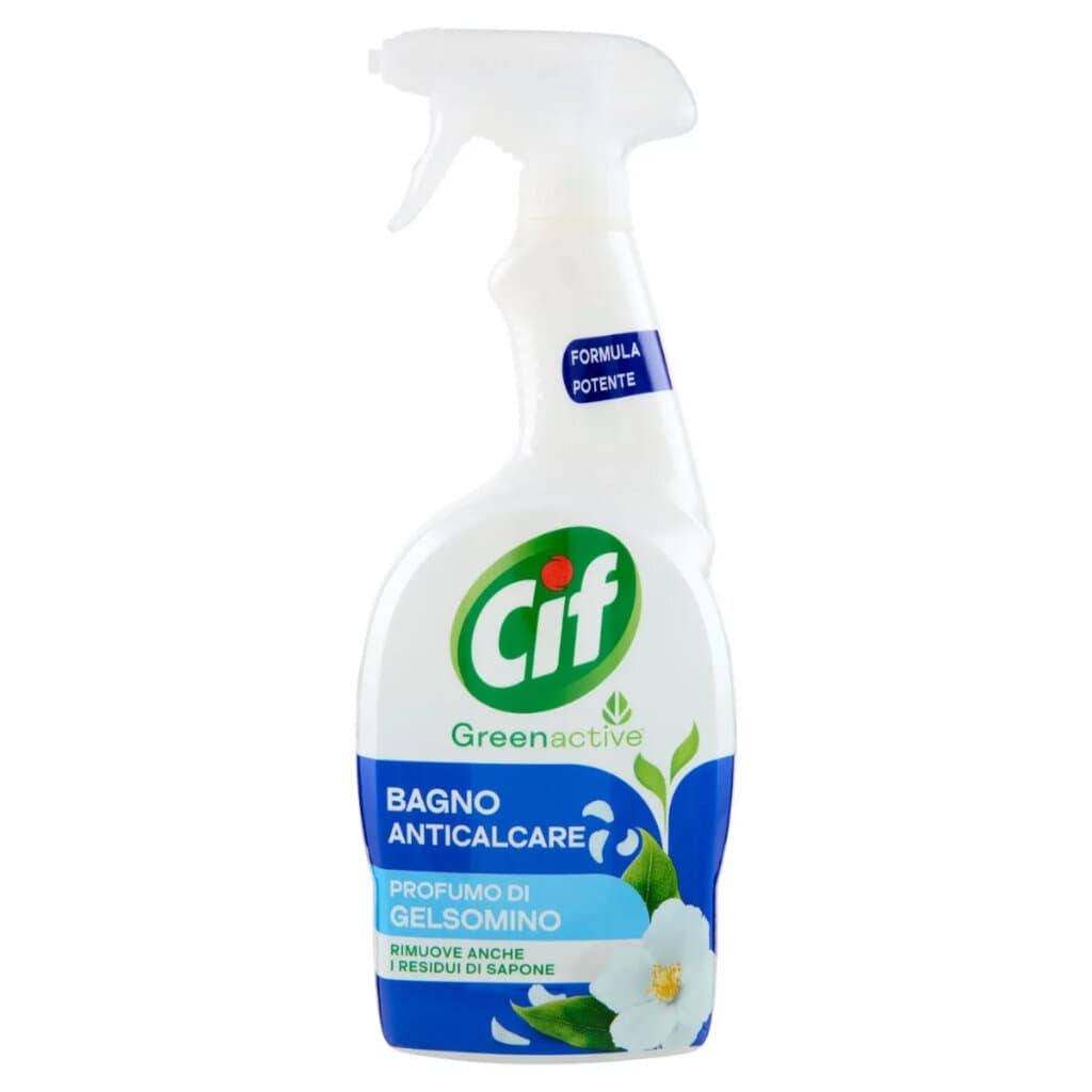 Cif Green Active Bagno Anticalcare – Предна част на бутилката с информация за продукта.