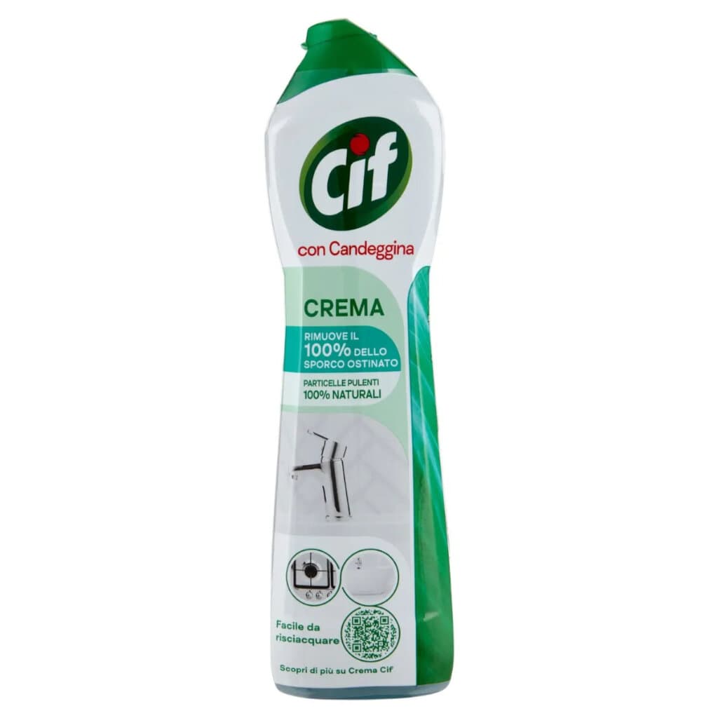 Cif Crema Attiva con Candeggina 500ml – Предна страна на опаковката.