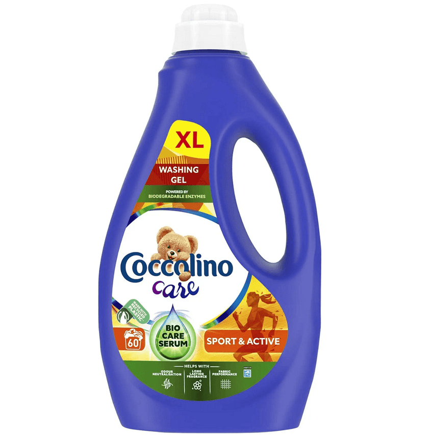 Coccolino Care Sport & Active 2.4L – Перилен гел за спортни дрехи, 60 изпирания