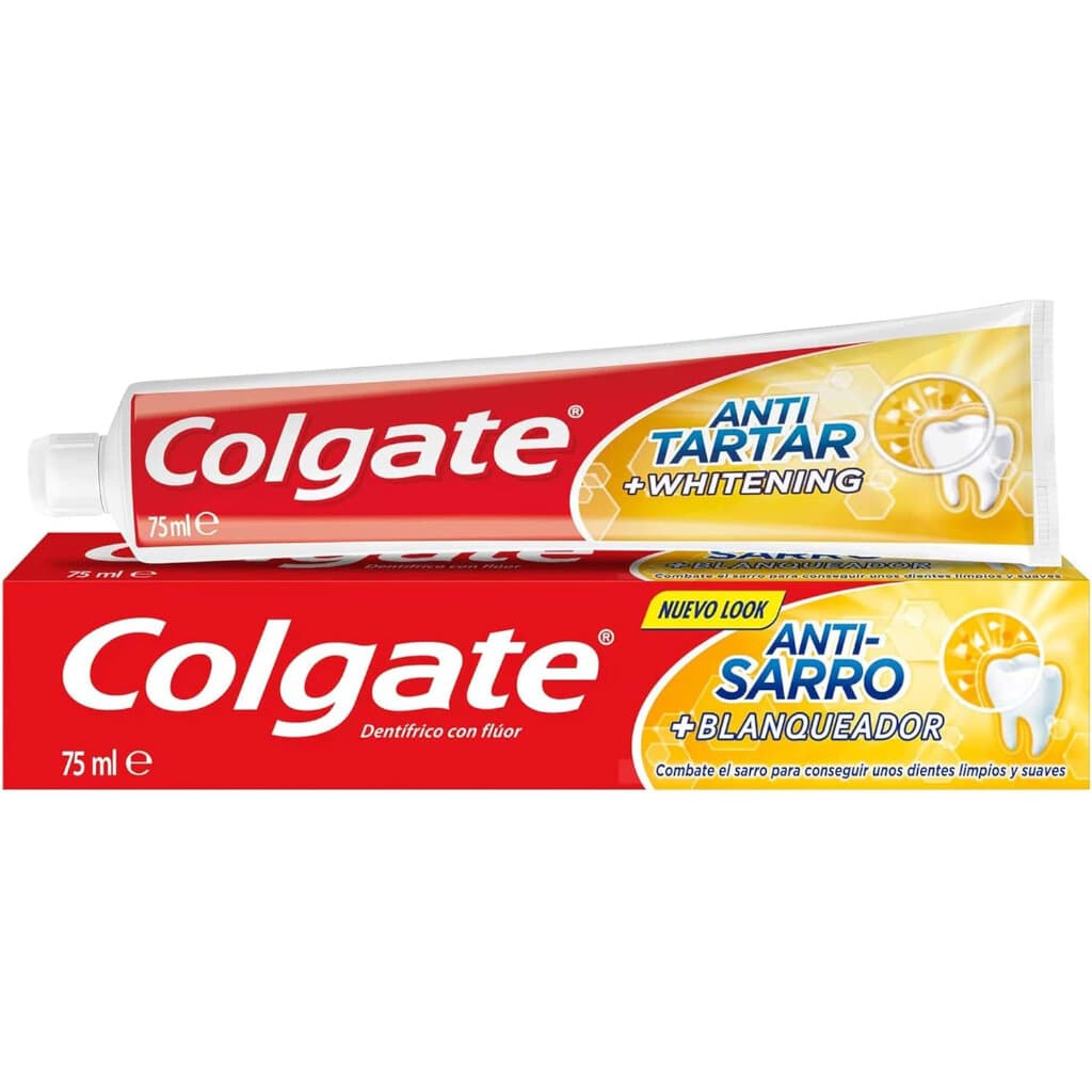 Colgate Dentifricio Sbiancante Antitartaro Whitening – Предна страна на опаковката