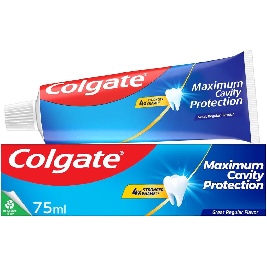 Colgate Maximum Cavity Protection Toothpaste – Предна страна на опаковката.