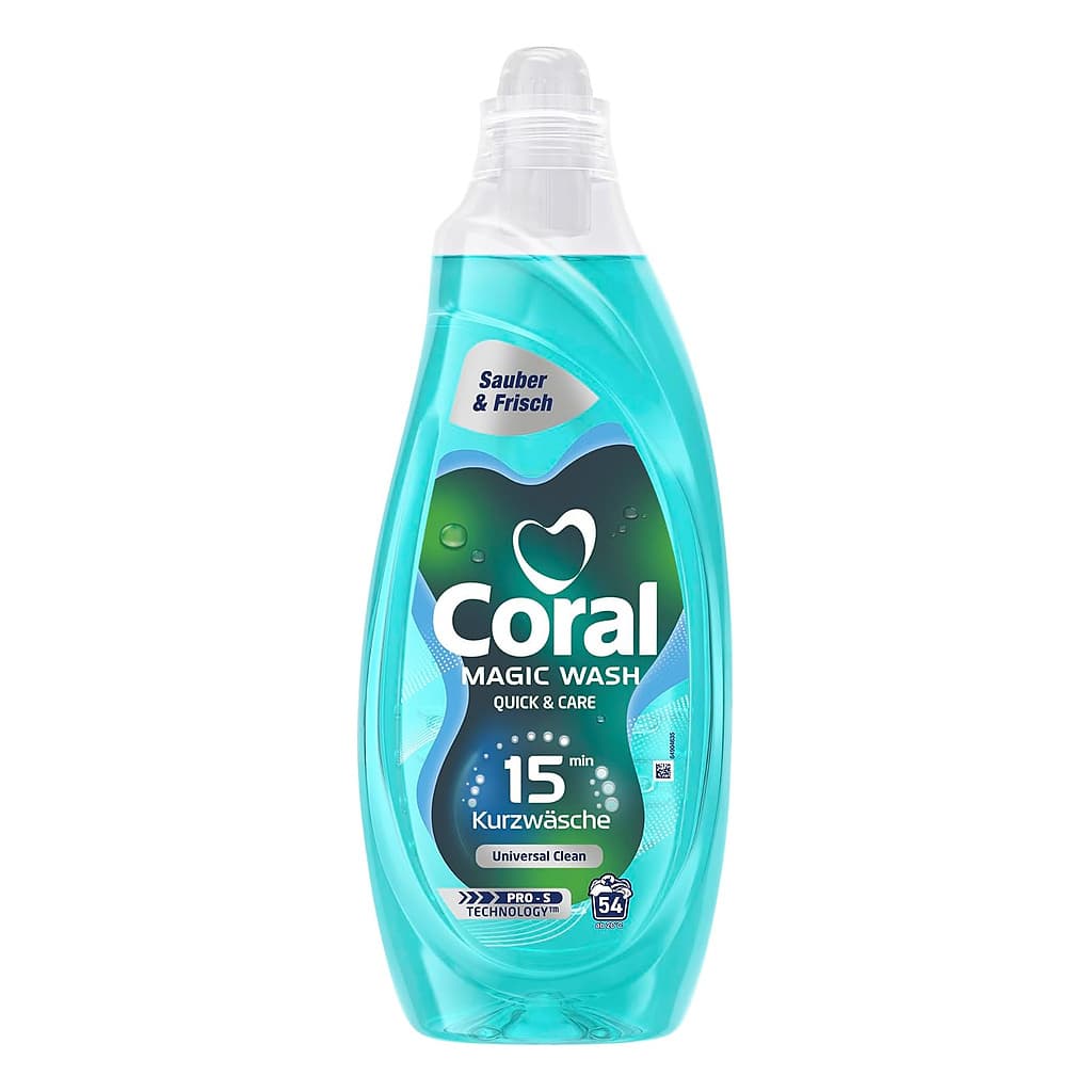 Coral Magic Wash Quick & Care Universal Clean течен перилен препарат 2,16 л 54 пранета