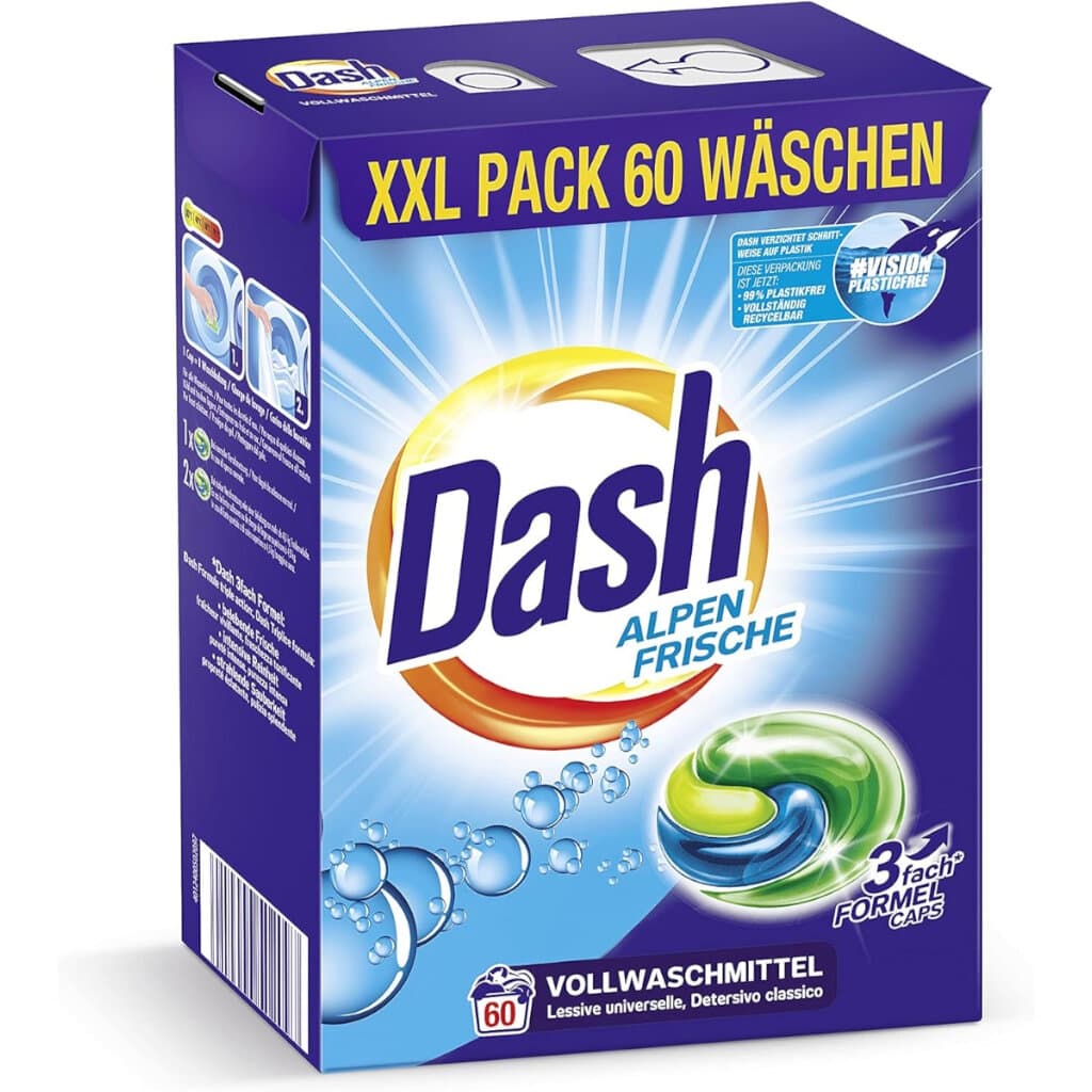 Опаковка на Dash Alpen Frische 3in1 Caps.