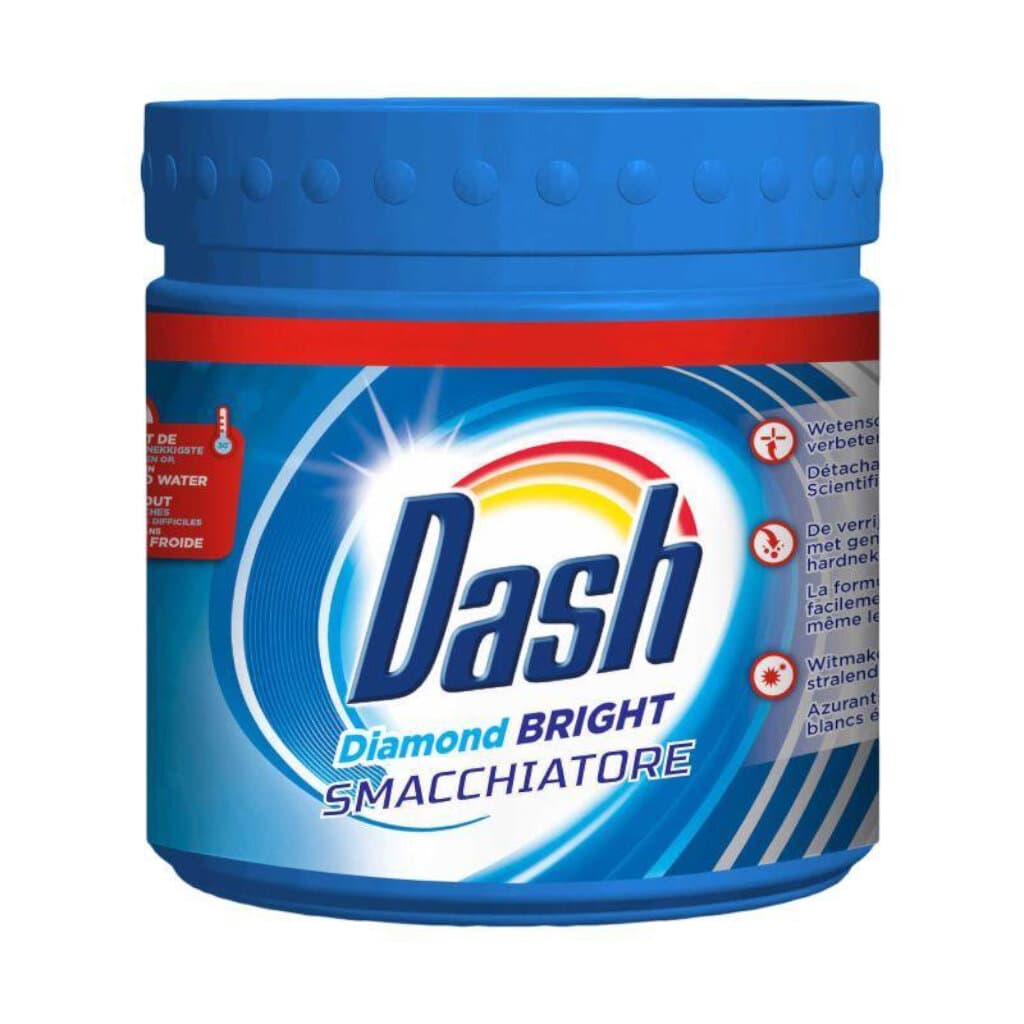 Опаковка и преден изглед на Dash Diamond Bright Smacchiatore Bianchi | Мощен Премахвач на Петна за Бели Дрехи