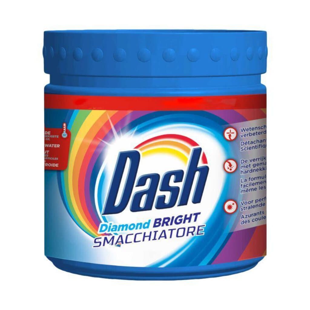 Опаковка и преден изглед на Dash Diamond Bright Smacchiatore Colorati 500 гр | Мощен Премахвач на Петна за Цветни Дрехи
