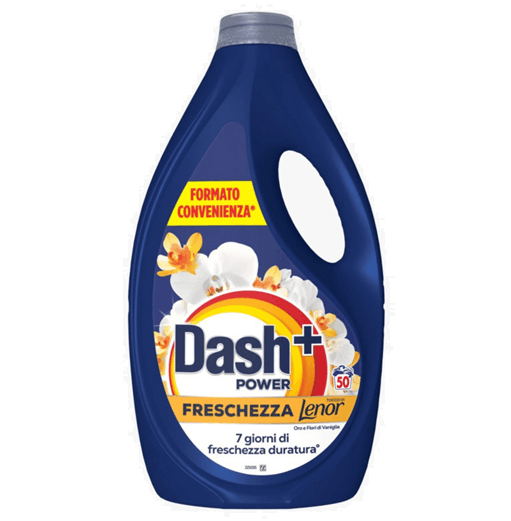 Dash Power + Lenor Oro e Fiori di Vaniglia – опаковка 2.25 L (50 пранета)