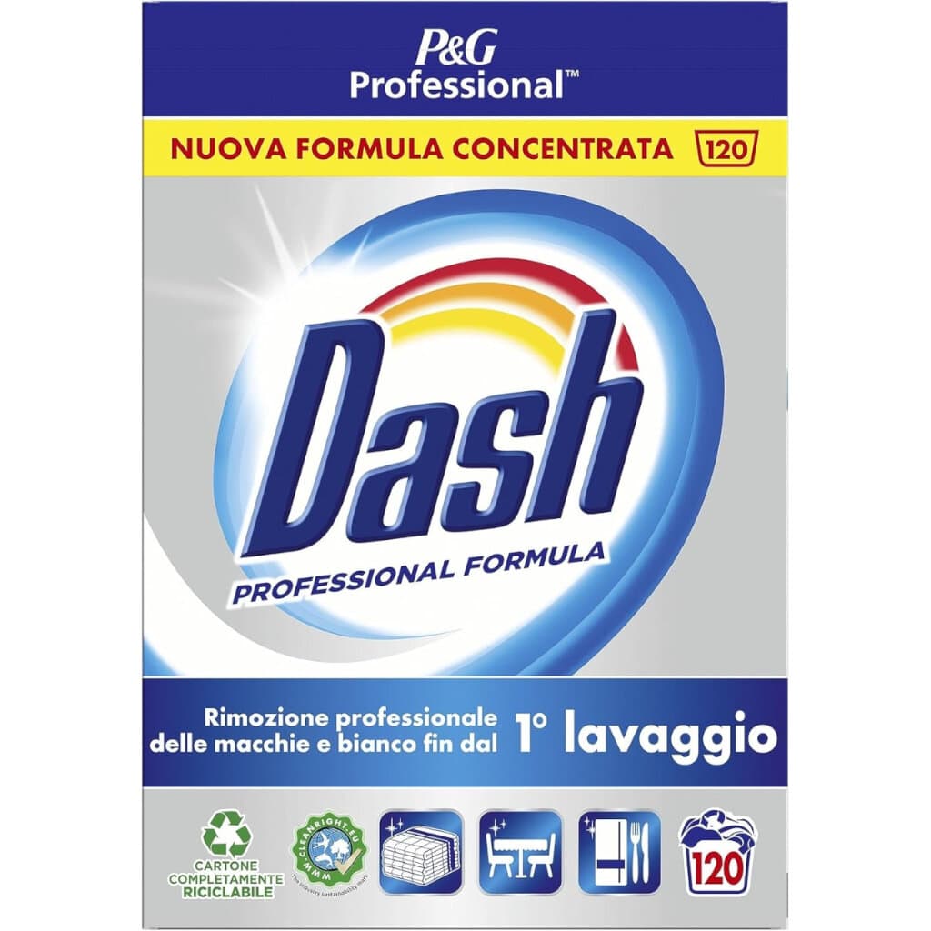 Dash Professional Прахообразен препарат за пране – 130 изпирания – Преден изглед на опаковката.