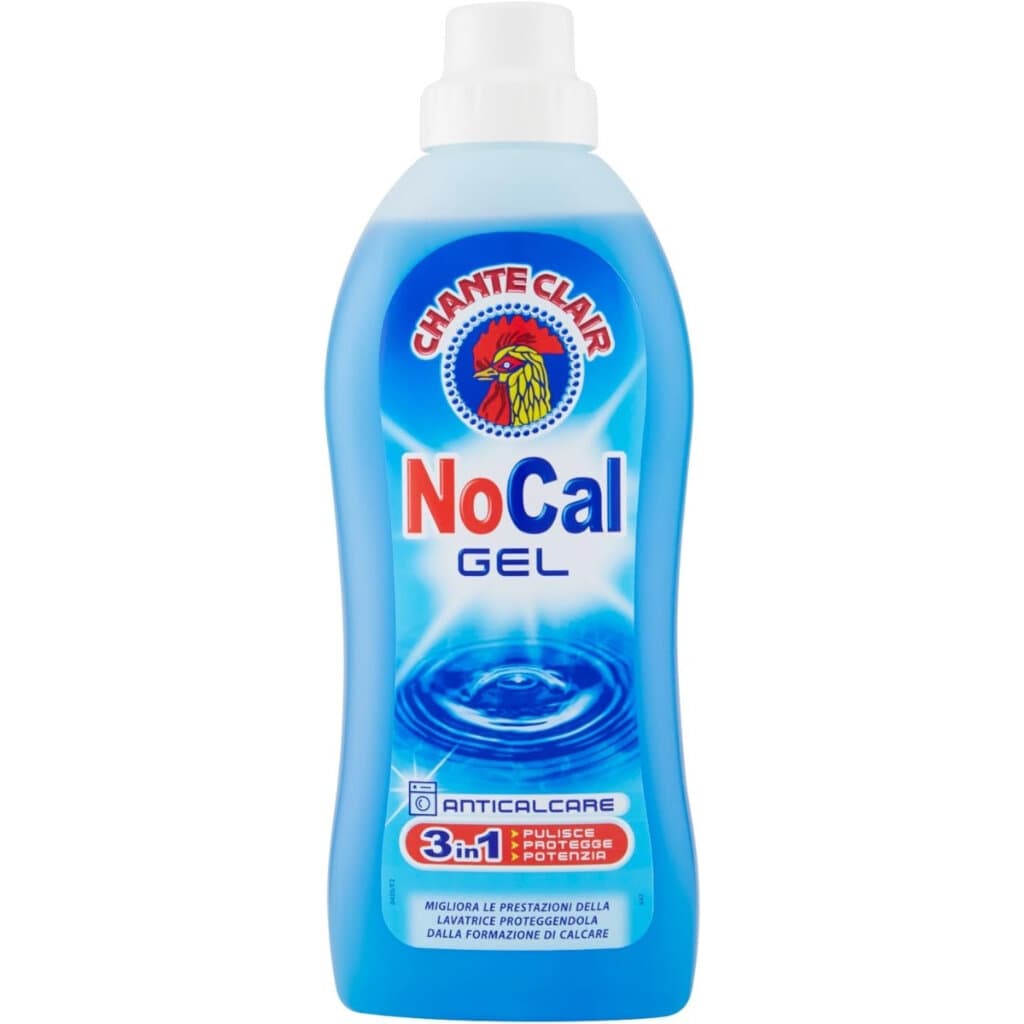 Опаковка и преден изглед на Chanteclair NoCal Gel 750 ml - Инновативен Гел за Премахване на Варовик и Защита на Пералната Машина