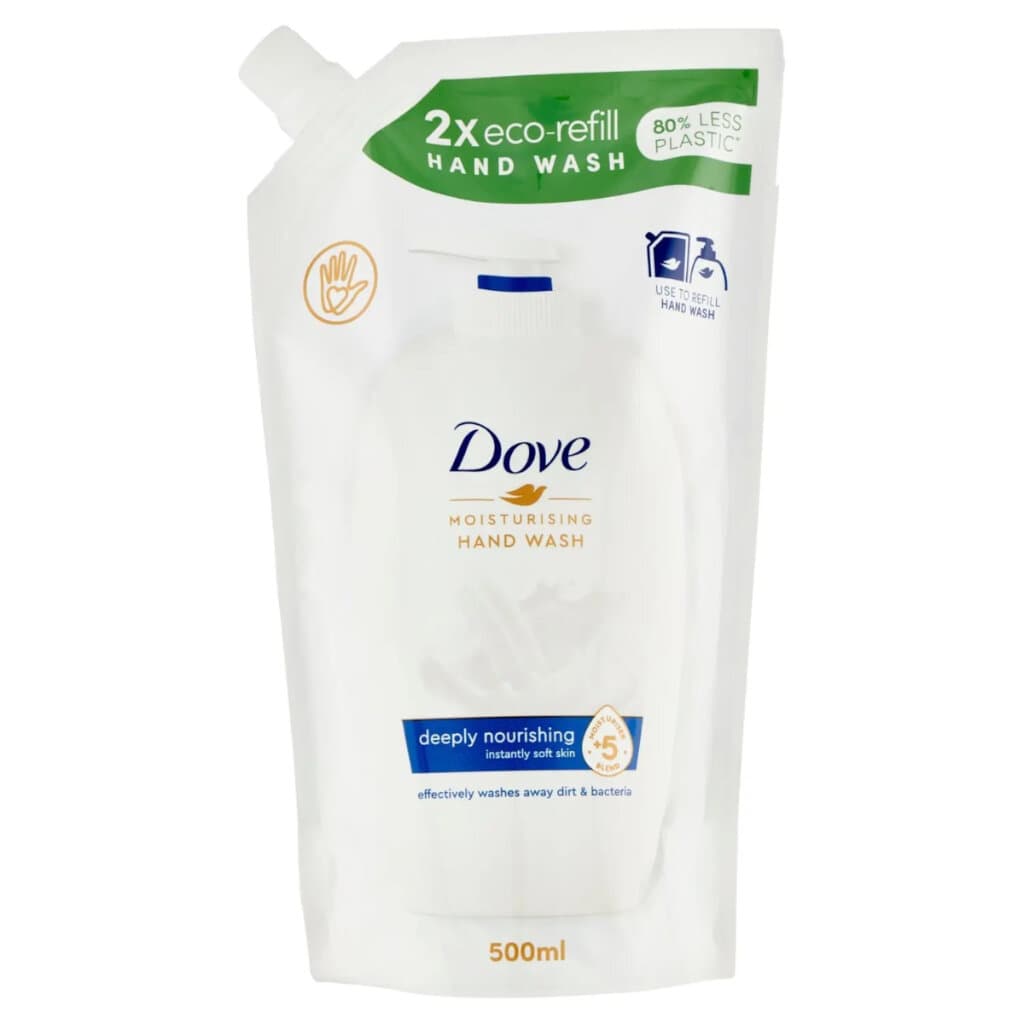 Dove Detergente Idratante Nutrimento Profondo Pouch – хидратиращ крем-сапун в опаковка от 500 мл.