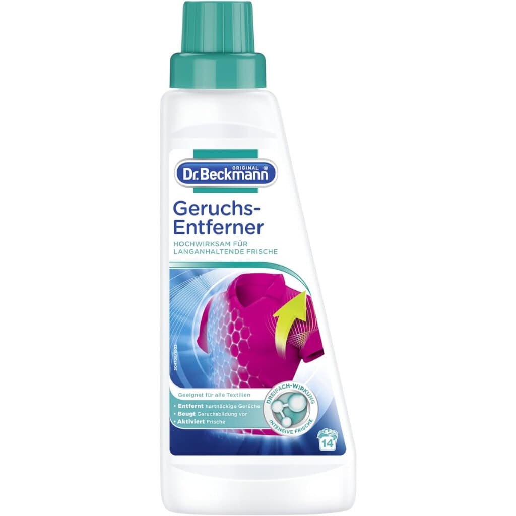 Опаковка и преден изглед на Dr. Beckmann Odour Remover - 500 ml | Препарат за премахване на миризми