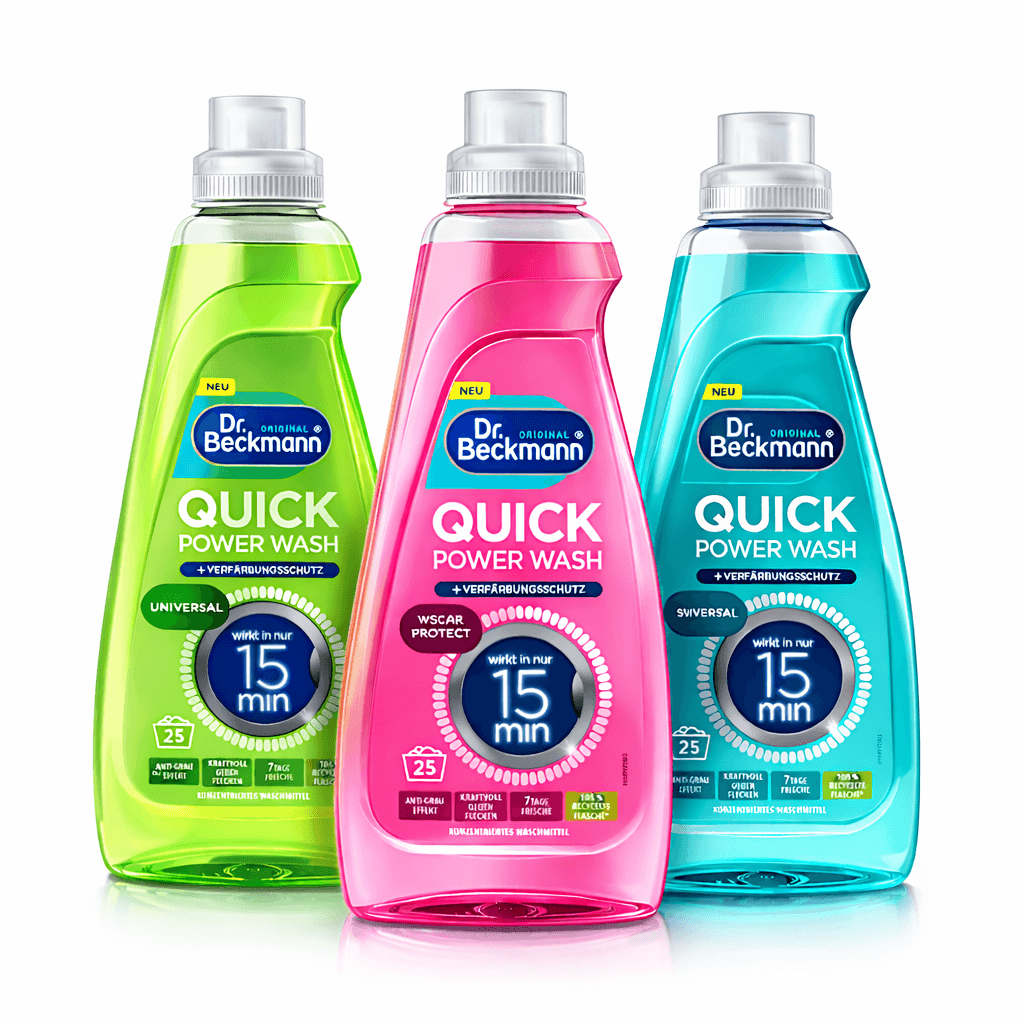 Dr. Beckmann Quick Power Wash серия препарати за пране – Universal, Color Protect и Sport