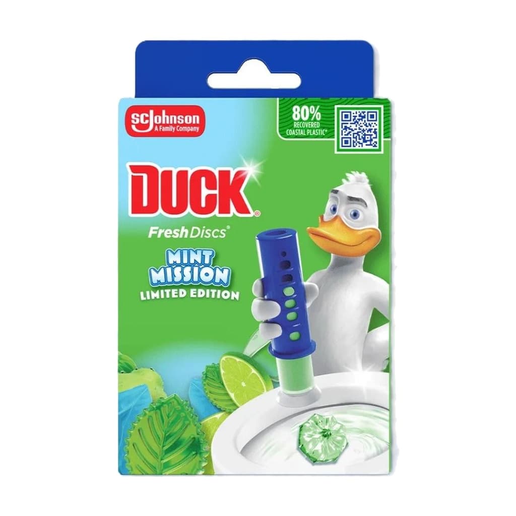 Duck Mint Mission Fresh Disc самозалепващ гел за свежест и защита срещу варовик при всяко промиване