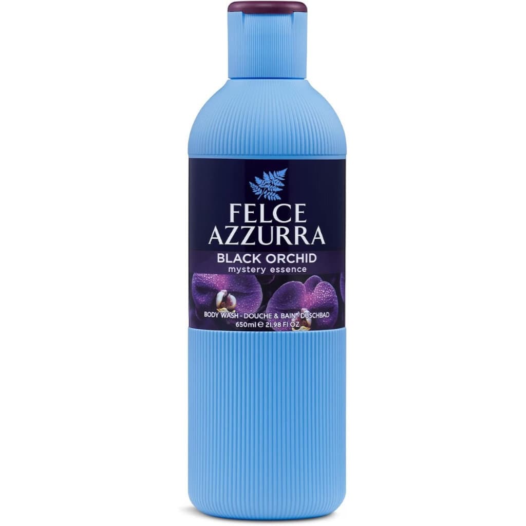 Felce Azzurra – Душ гел "Черна Орхидея" 650 мл – Преден изглед на опаковката.