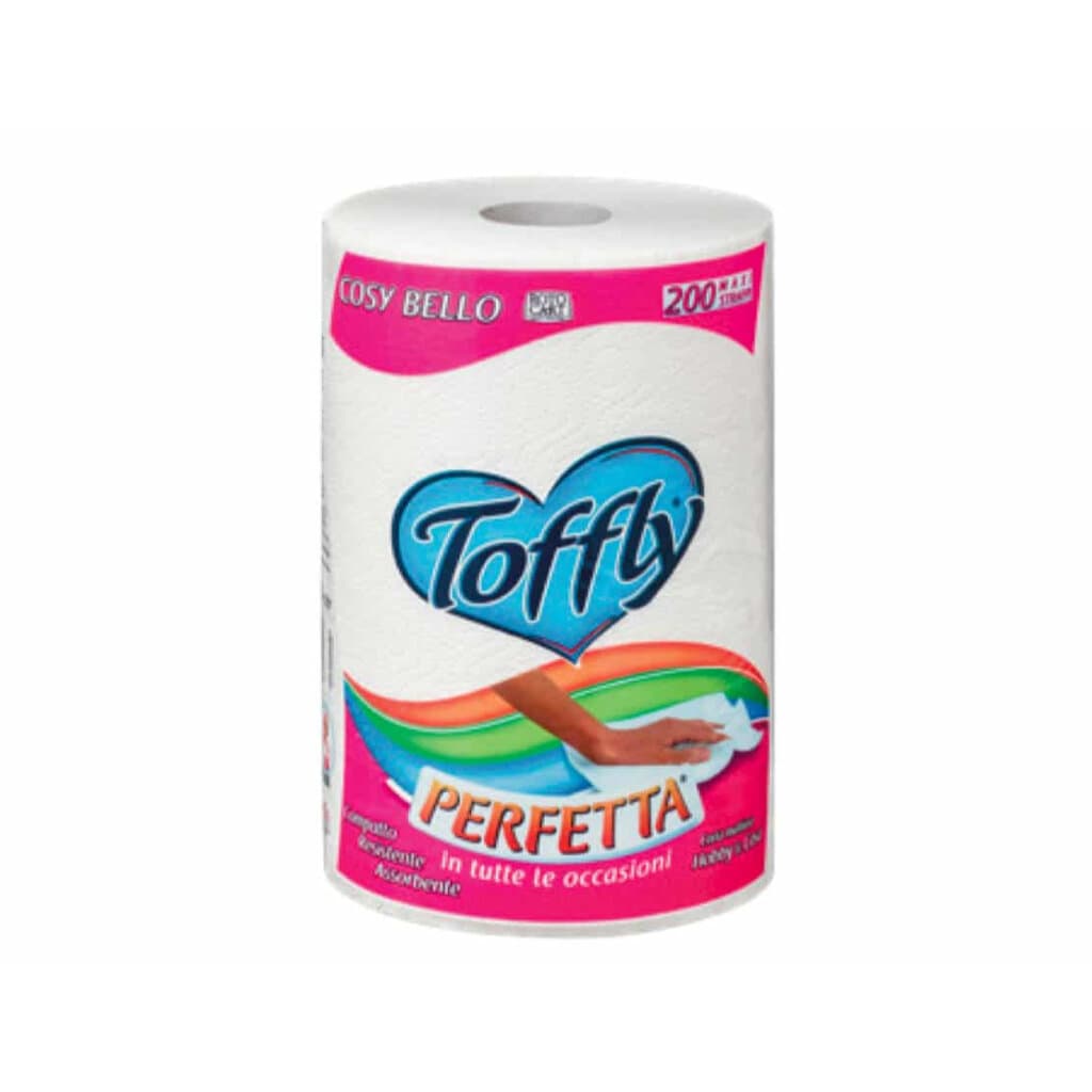 Двупластова Кухненска Хартия Toffly Perfetta 50 м / 200 къса