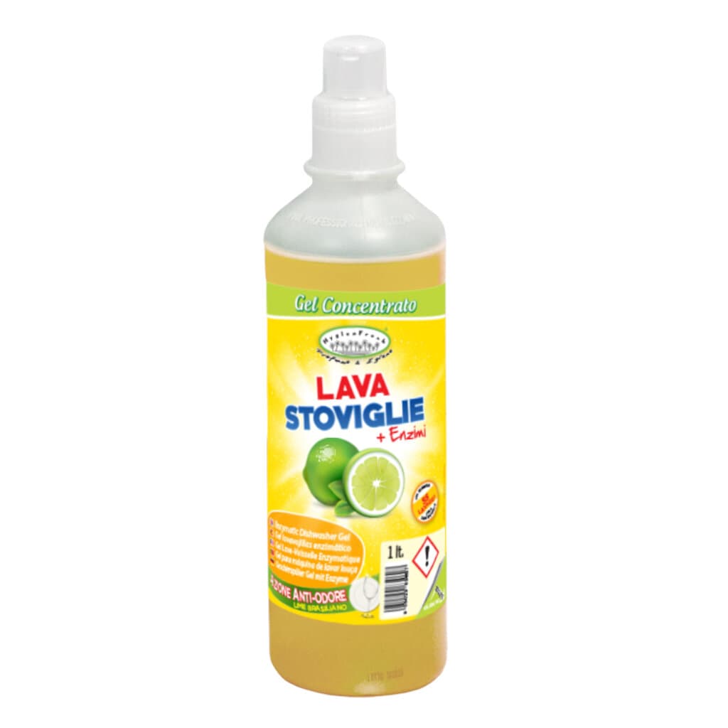 Опаковка и преден изглед на HygienFresh Lavastoviglie - Dishwasher Gel | Мултиензимен Гел за Съдомиялни Машини