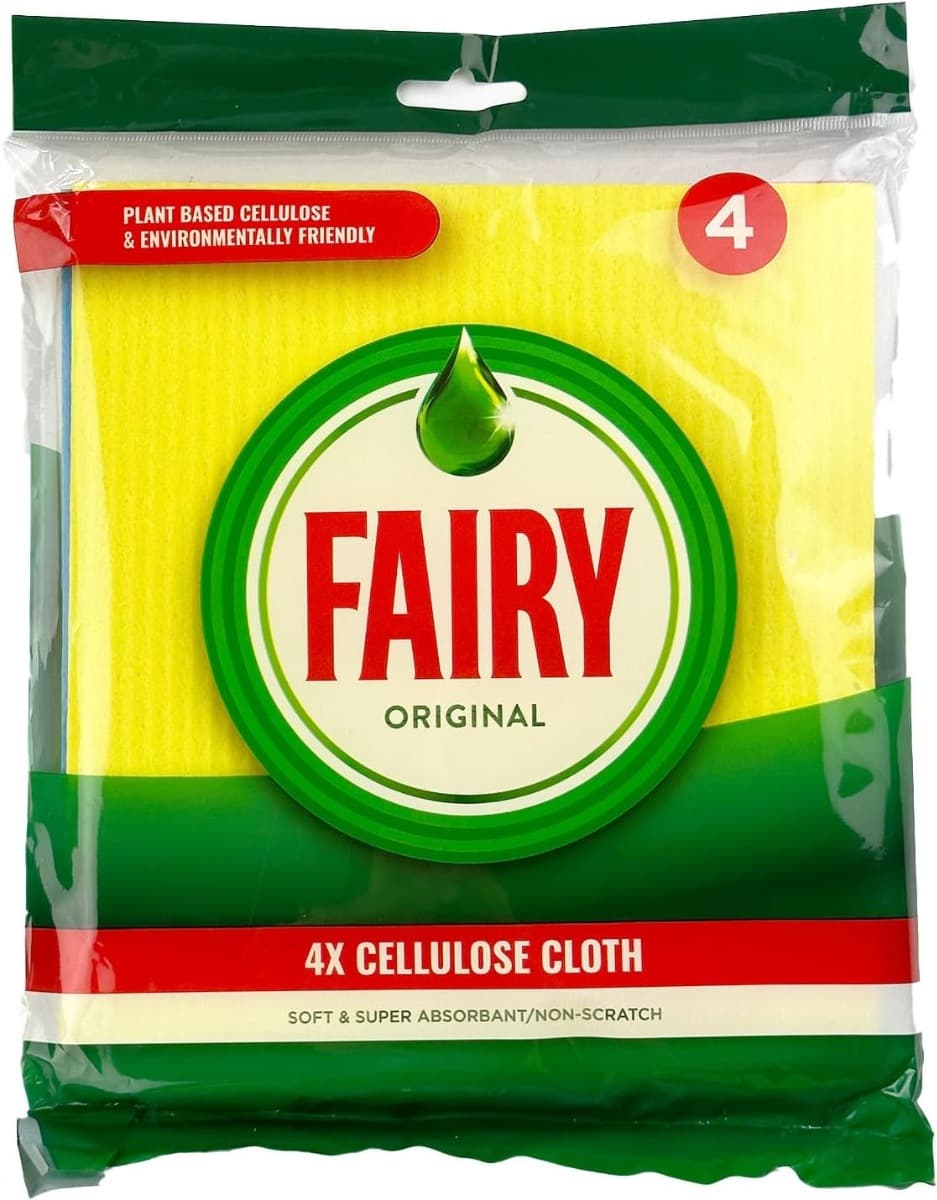 Опаковка Fairy Cellulose Cloths – 4 целулозни кърпи