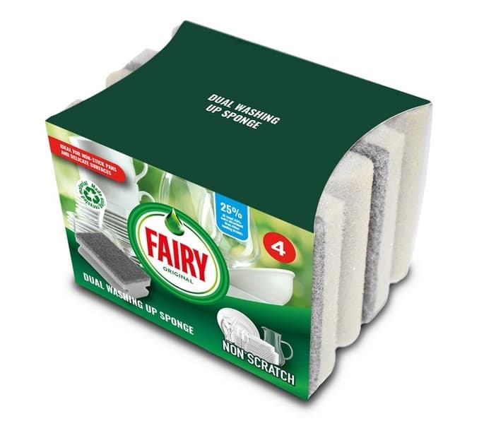 Опаковка Fairy Original Dual Non-Scratch гъби против надраскване на съдове – 4 броя