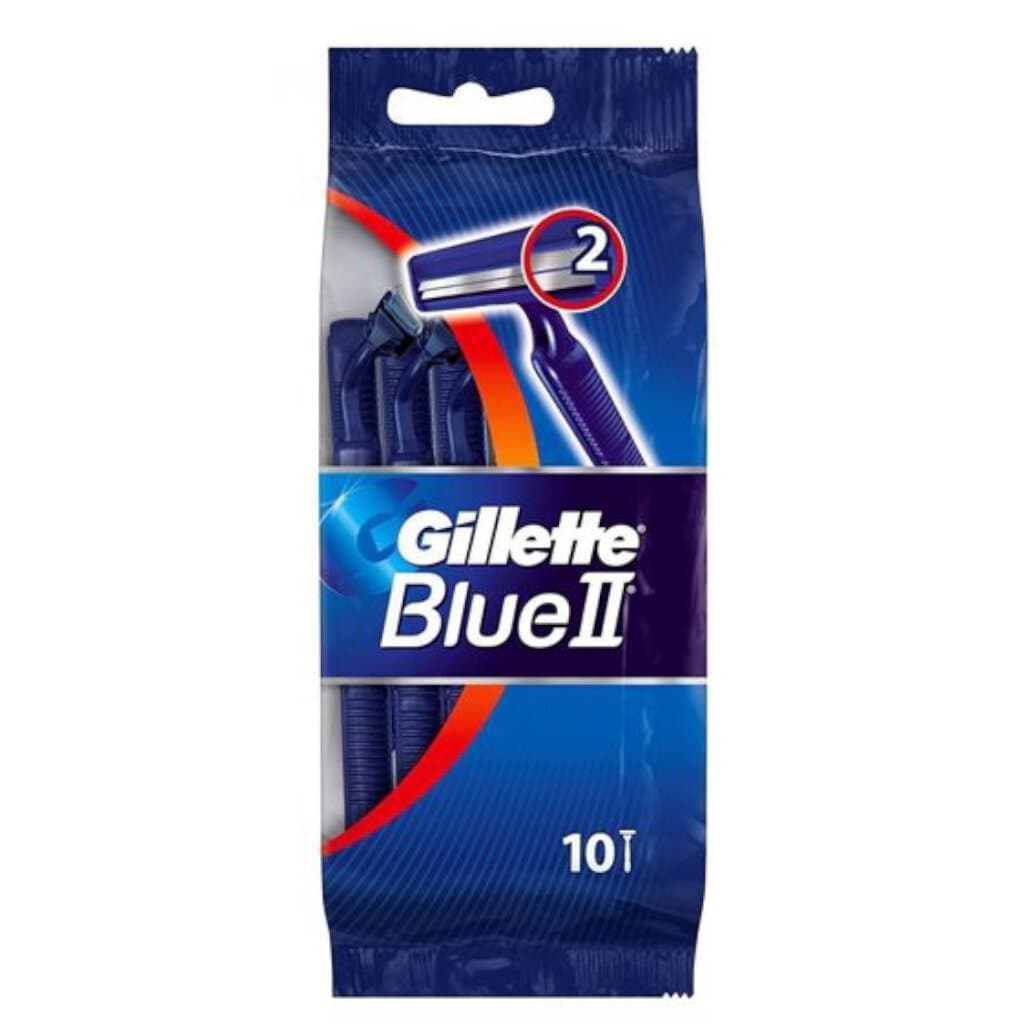 Gillette Blue II – Еднократни бръсначи за мъже – Комплект от 10 бр.