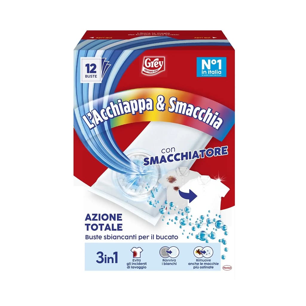 Grey L’Acchiappa & Smacchia White 3in1 сашета за бяло пране 12 бр.