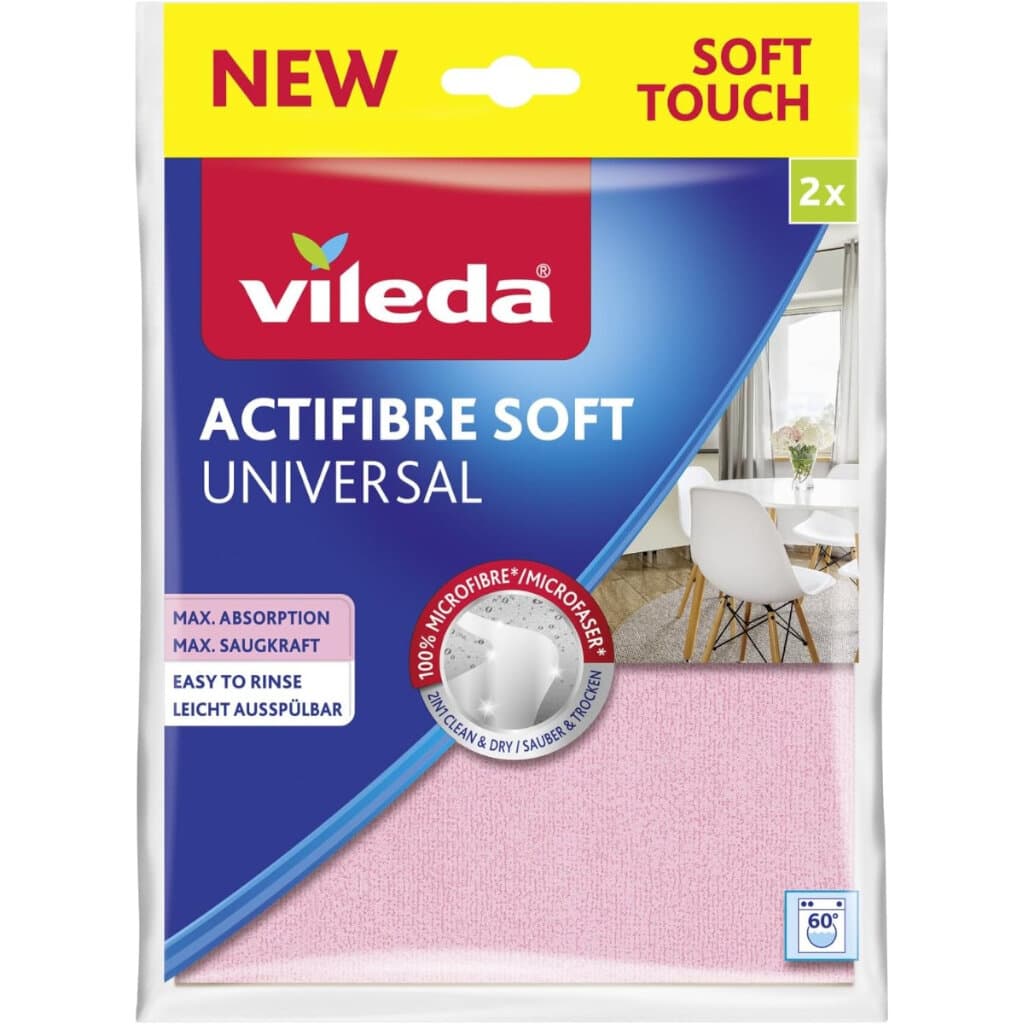 Vileda Actifibre Soft Universale – Опаковка с описание на продукта.