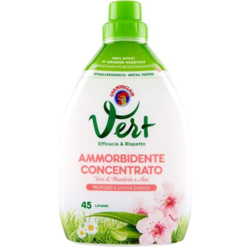 Vert di Chanteclair Концентриран омекотител – Бадемов цвят и Алое, предна част на продукта.