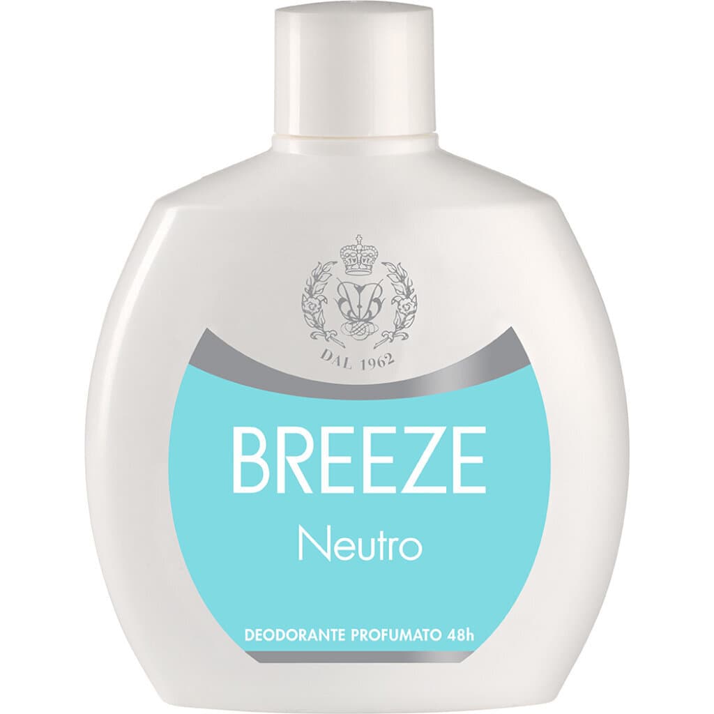 Предна част на опаковка Breeze Deodorante Squeeze Neutro, 100 мл.