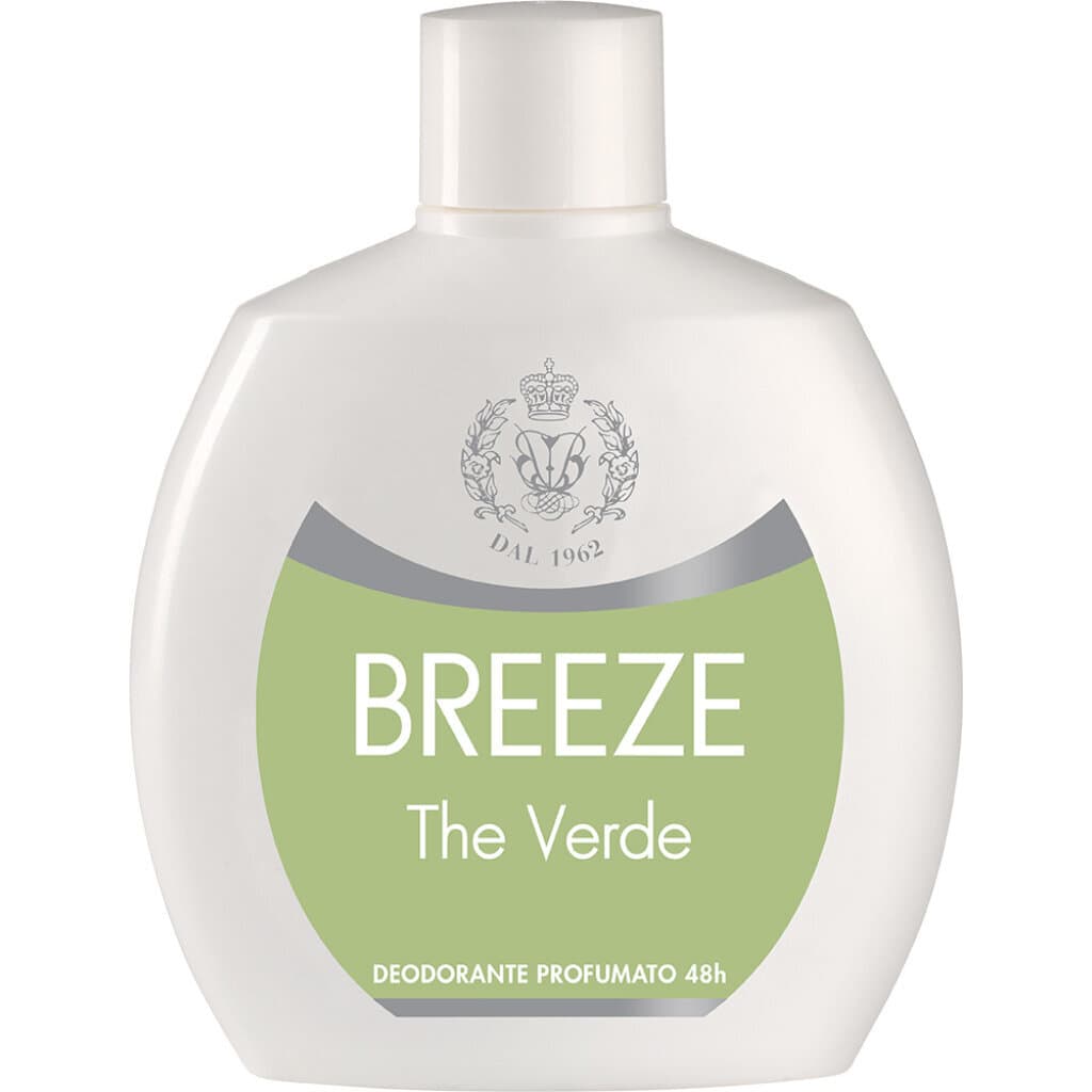 Предна част на опаковка Breeze Deodorante Squeeze The Verde, 100 мл.
