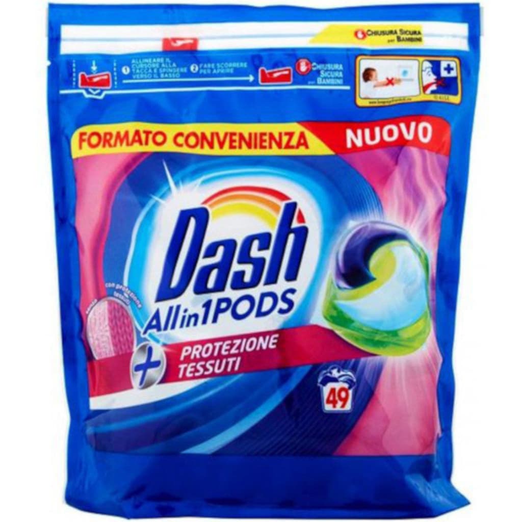 Dash Pods Protezione Tessuti - опаковка с 35 капсули, показваща предната страна с основна информация.