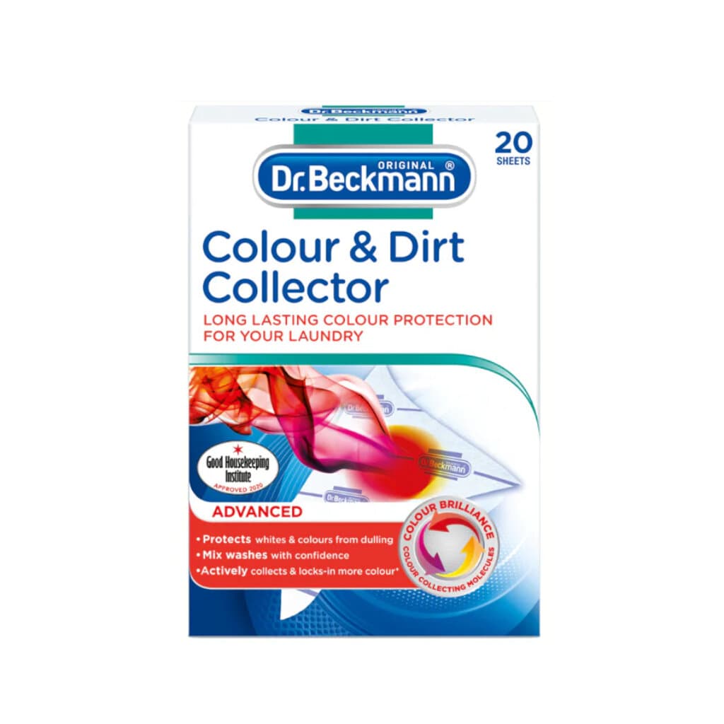 Опаковка и преден изглед на Dr. Beckmann Colour & Dirt Collector ADVANCED | Защита от Оцветяване и Избледняване