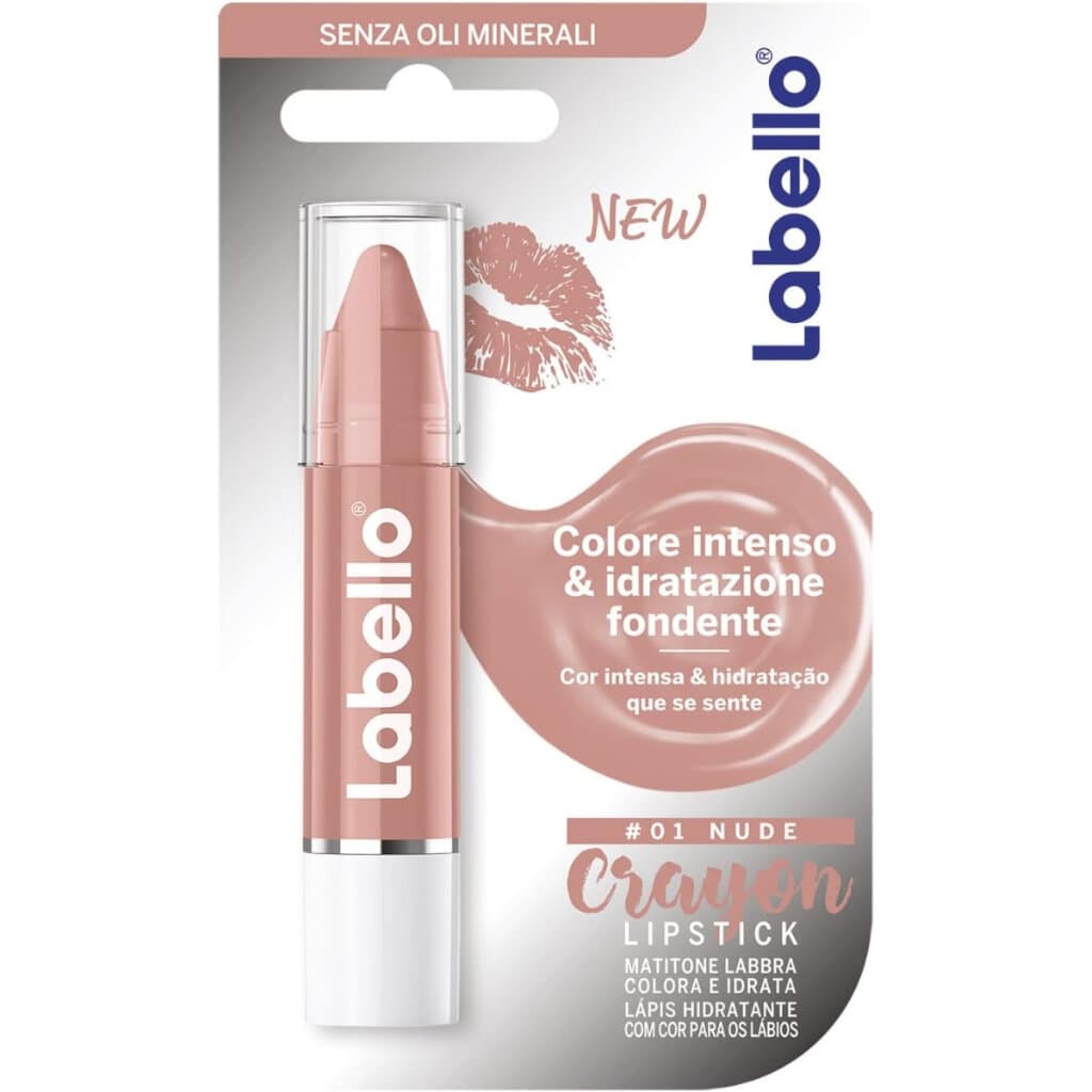 Labello Crayon Lipstick Nude е 2-в-1 балсам за устни и червило