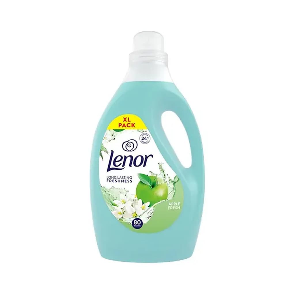Lenor Apple Fresh концентриран омекотител с аромат на зелена ябълка и ябълков цвят 2,64 л за 80 пранета