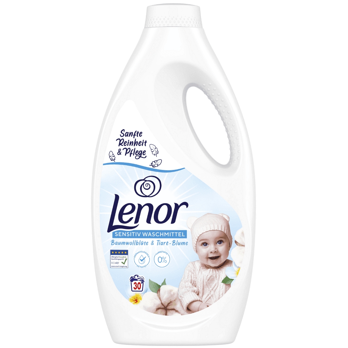 Lenor Sensitiv – Течен перилен препарат за чувствителна кожа за 30 пранета