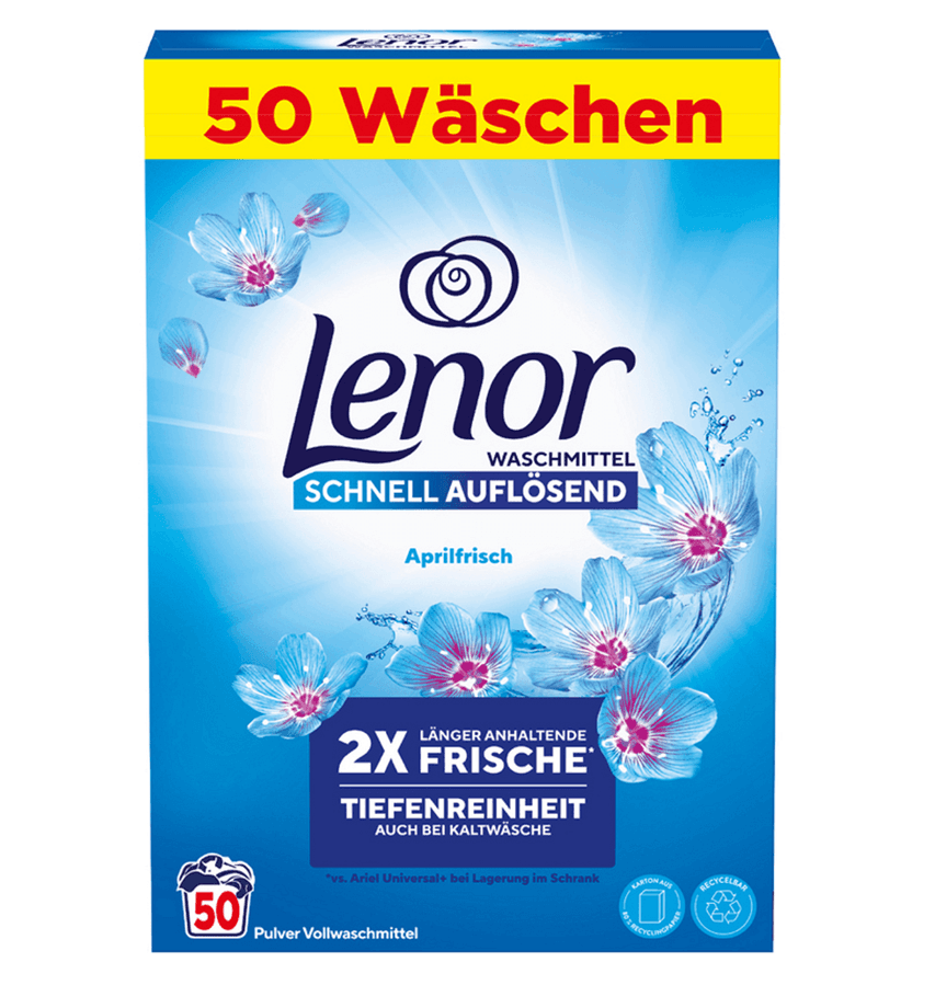 Lenor Waschmittel Pulver Aprilfrisch 3.25 кг – кутия отпред