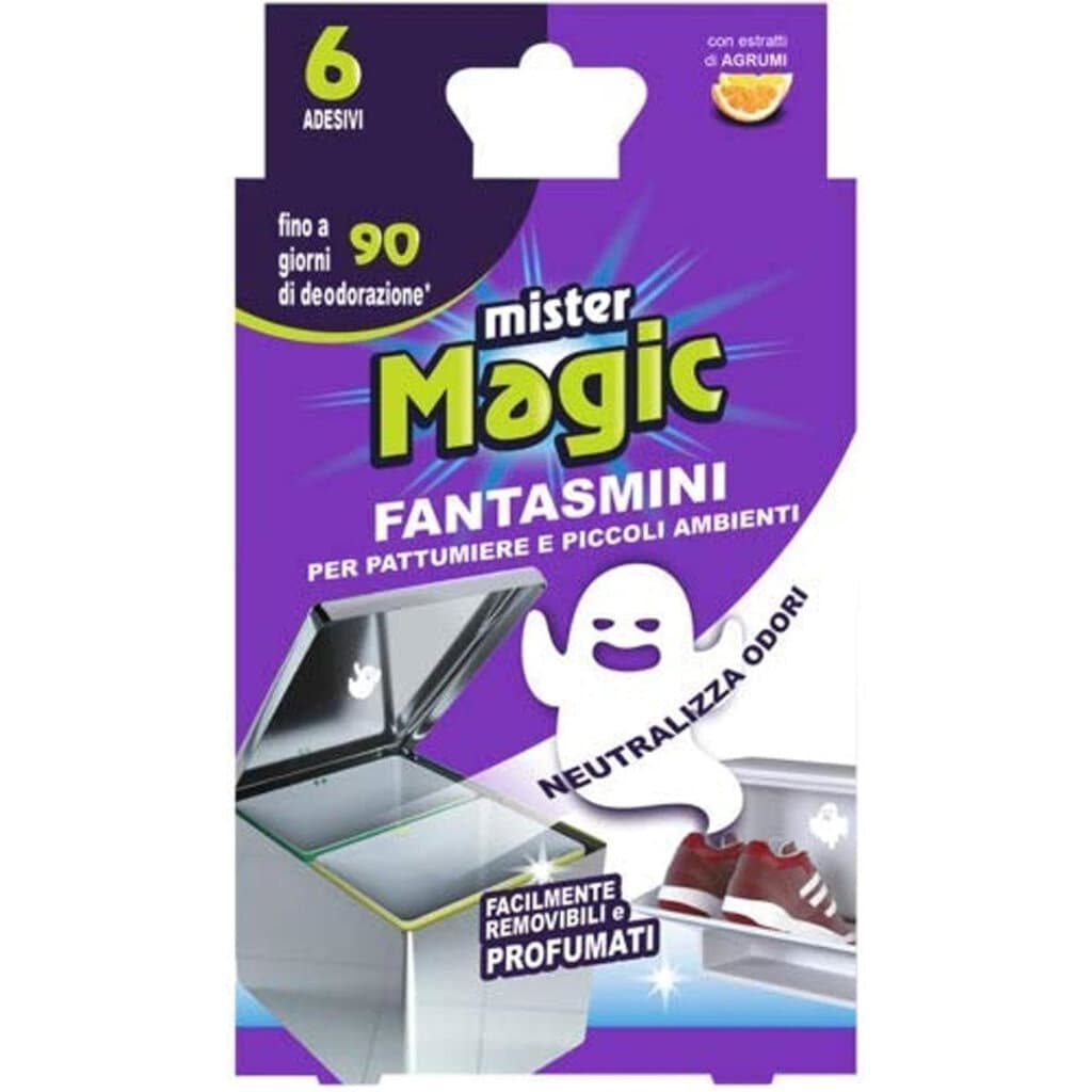 Компактни и забавни фигурки Mister Magic Fantasmini, с различни дизайни и цветове, подчертаващи тяхната декоративност и функционалност.